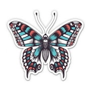 Pretty Colorful Butterfly - 3" Vinyl Sticker - For Car Laptop I-Pad Phone Helmet Hard Hat - Waterproof Decal