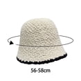thumbnail image 6 of Eoperou Women Bucket Hat Color Matching Brimless Windproof Autumn Winter Faux Lambswool Ear Protector Dome Fisherman Hat for Outdoor, 6 of 8