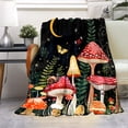 thumbnail image 2 of Mushroom Blanket Butterfly Botanical Soft Throw Blanket for Couch Sofa Bed Mushroom Gifts Decor (Mushrooms Moon, 60x50in), 2 of 6