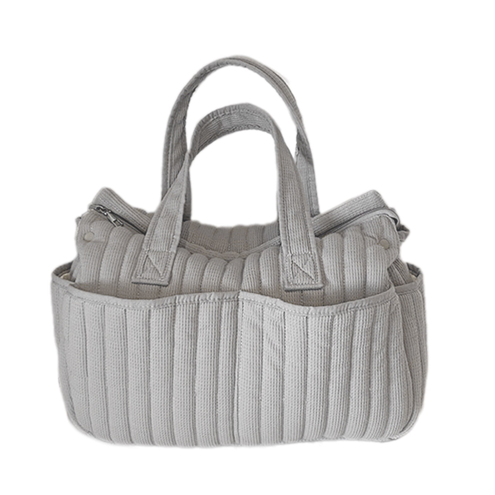 Cotton Linen Diaper Bag Portable Handbag Organiser with Easy Access Pockets for Traveling Parents and Newborns Care