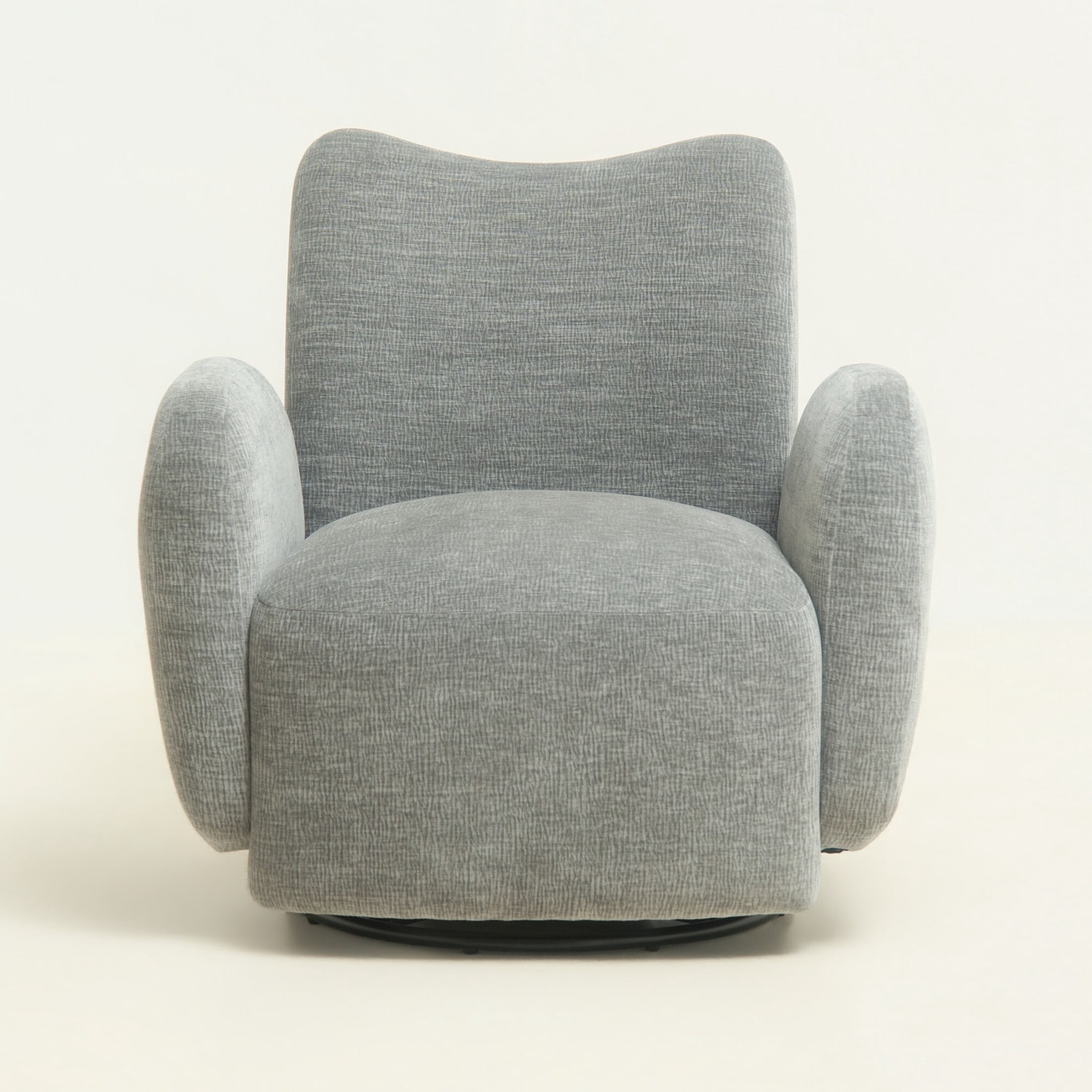 Noble House Gabryle 360° Swivel Accent Chair, Luxurious Chenille Upholstered Barrel Chair, Living Room, Dark Gray