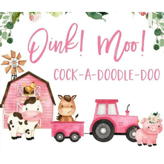 Cute Farm scene Edible Icing Image Cake cupcake topper for 1/4 sheet cake or larger  fits 1/4 Sheet cake or larger