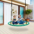 thumbnail image 2 of Costway 40'' Spider Web Tree Swing Kids Outdoor Play Set w/ Adjustable Ropes Gift Green, 2 of 10