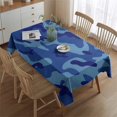 thumbnail image 2 of Blue Camo Wavy Shapes Pattern Rectangle Tablecloth 60"x84",Waterproof Polyester Rectangle Table Cloth, Wipeable Spillproof Polyester Tablecloth for Dining, Camping, Indoor and Outdoor, 2 of 5