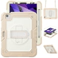 thumbnail image 1 of XYX For iPad Air 5th/4th Generation 10.9 inch 2022/2020 Case, 360 Rotating Shockproof Cover with Stand, Screen Protector, Shoulder Strap, Cream Rose Gold, 1 of 7