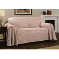 thumbnail image 2 of Innovative Textile Solutions 1-Piece Plush Damask Throw Sofa Slipcover, Blush, 2 of 4