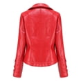 thumbnail image 3 of AZoiNM Women's Faux Leather Motorcycle Jacket, Lace-Up Side Zip Biker Coat, Cropped PU Leather Moto Jacket with Lapel, Long Sleeve Fall Outerwear, 3 of 13