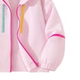 thumbnail image 4 of Atogsazn Kids Girls Full Zip Raincoat Children Casual Windproof Long Sleeve Rain Jacket Lightweight Tops Clothes Pink 7-8 Years Fashion, 4 of 8