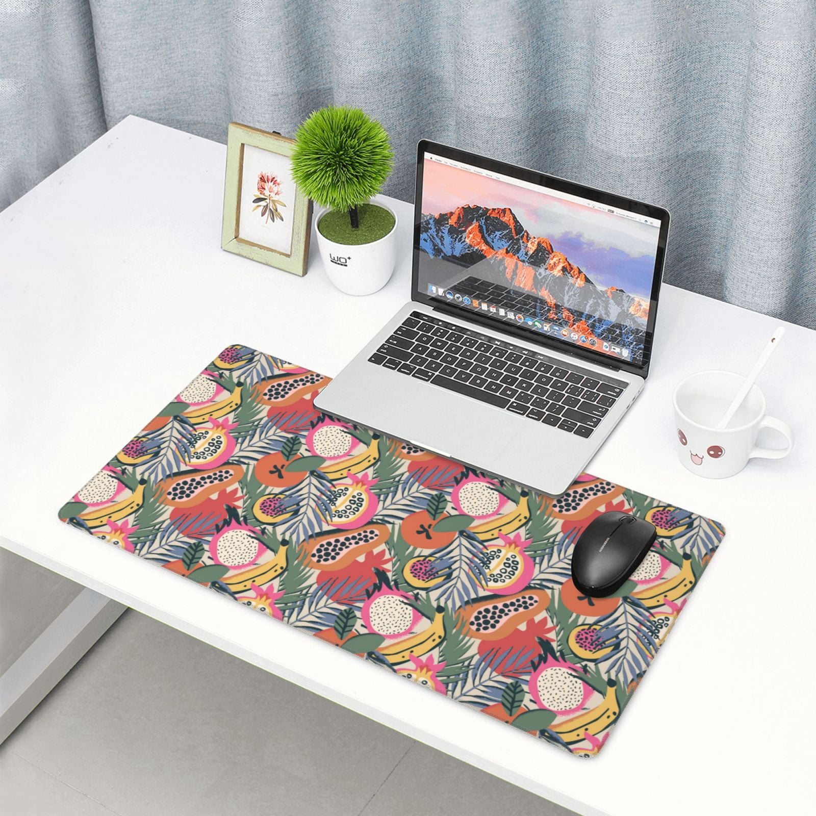 Kdxio Tropical Fruit Print Large Gaming Mouse Pad,Non-Slip Base,Water Resist Keyboard Pad for Gamer,Office & Home,29.5 x 15.8 in