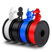 LABISTS PLA 3D Printer Filament Bundle 1.75mm Bundle , 1kg/2.2lb in Total (White, Red, Black, Blue)