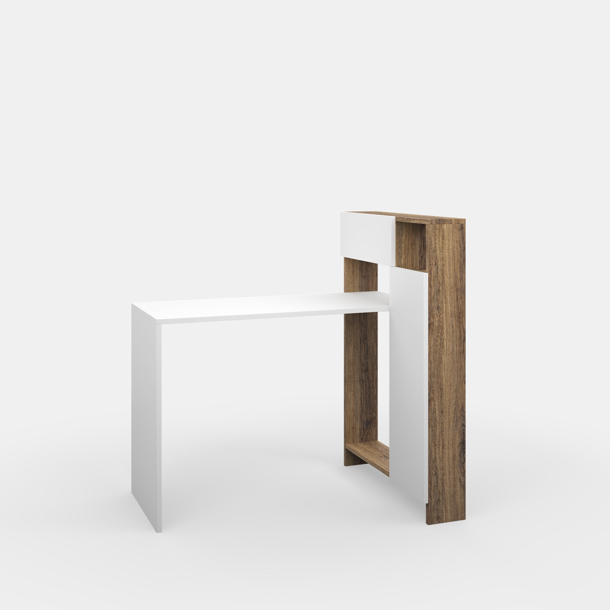 Ada Home Decor Furniture 3 Tier White Walnut Rascher Modern Desk