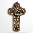 thumbnail image 3 of Wooden Burnt Antique Medieval Knight Cross Cutout Five Keychain Holder Rack Plaq, 3 of 6