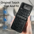 thumbnail image 6 of SaniMore for Samsung Galaxy Z Flip 4 6.7" 2022 Case, Crocodile Texture PU Leather Hinge Protection Wear-resistant Vintage Folding Shell Shockproof Drop-resistant, Black, 6 of 12