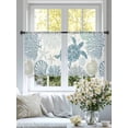 thumbnail image 6 of Sheer Curtains 54 Inches Long, Blue Turtle Coastal Light Filtering Window Curtains for Living Room/Bedroom, Summer Beach Nautical Coral Rod Pocket Voile Sheer Curtain Drapes, 52"W x 54"L, 2 Panels, 6 of 8