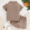 thumbnail image 5 of Toddler Boy Clothes Baby Boys Summer Outfits Short Sleeve Button Down Shirt Top Shorts Set 2PCS Boy's Clothing, 5 of 7