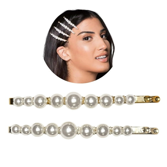 Kitsch Pearl Bobby Pins, Pearl Hair Pins for Women, Decorative Hair Accessories, 2pc