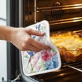 thumbnail image 3 of Watercolor Hummingbird Pot Holders for Kitchen Heatproof Potholder, 4 Pack Colorful Pink Blue Flowers Hot Pads Multipurpose Oven Pads Cloth Potholders Trivet for Cooking and Baking, 3 of 8