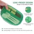 thumbnail image 2 of Bento Box Lunch Box Container, 3 Stackable All-in-One LERWAY Lunchbox Container with Utensil Set and Fruit Fork, 1900ml, Green, 2 of 6