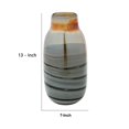 thumbnail image 4 of Benzara 13 Inches Blown Glass Vase with Round Mouth, Gray and Gold, 4 of 4