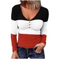 thumbnail image 1 of Tops Para Mujer Camisas de Manga Larga Otoño Moda Casual Estampado Con Cuello en V Camiseta Top Blusa Jersey Odeerbi ODB150795, 1 of 6