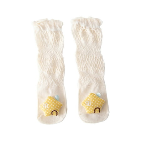 

Binpure Infant Girl Socks with Long Tube Cartoon Doll Decoration Mesh Breathable Clothing Accessory