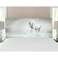 thumbnail image 1 of Horses Headboard, Wild Horse Running Through Water Dramatic for the Motivation of Life Art, Upholstered Decorative Metal Bed Headboard with Memory Foam, Full Size, Black and White, by Ambesonne, 1 of 4