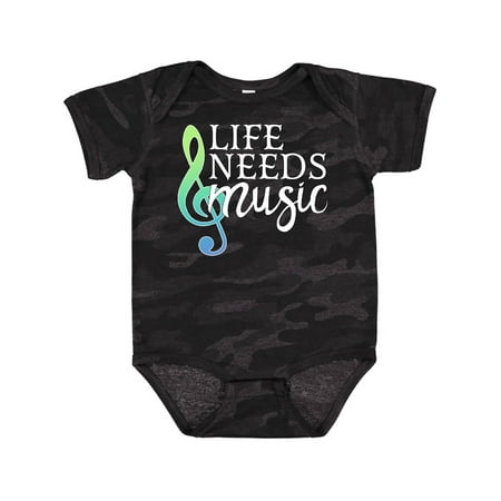 

Inktastic Life Needs Music- ocean colors Gift Baby Boy or Baby Girl Bodysuit