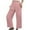Pink, variant on Itsame Womens Loose Long Pants Pocket Fashionable Solid Color Cotton High Waisted Wide Leg Sweatpants Beige Size 3XL