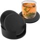 thumbnail image 1 of Posavasos de cuero sintético antideslizante de 5 piezas con soporte resistente al calor para café, cerveza y tazas de té, 1 of 5