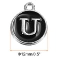 thumbnail image 2 of Alphabet U Enamel Letter Charm Jewelry Charm Enamel Initial Charm Black Pendant Charm Pack of 50, 2 of 5