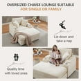 thumbnail image 5 of Luckhao Corduroy Deep Reclining Chaise Lounge with Ottoman & Dual Cupholders for Living Room, 5 of 7