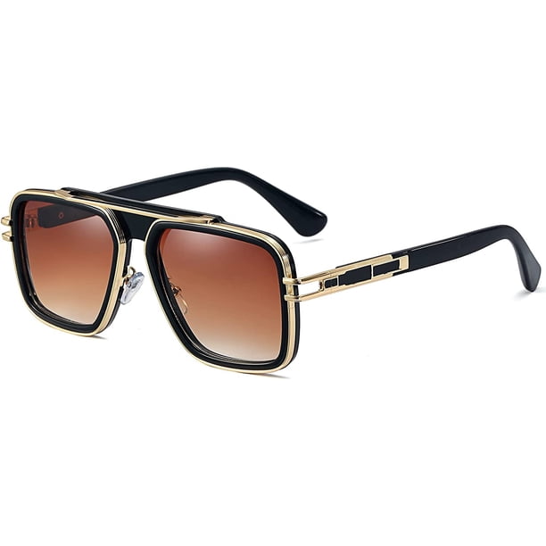 Gafas de sol de aviador cuadradas para mujer y hombre, gafas de sol de aviador retro