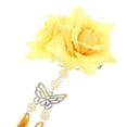 thumbnail image 4 of STARTIST Pinces à Cheveux en Forme de Fleur en Tissu Mode Filles à Franges Accessoires Cheveux Jaune, 4 of 8