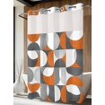 thumbnail image 4 of Orange Grey, No Hook Shower Curtain Waterproof, Bathroom Curtains with Snap in Liners and See Through Top Window, Abstract Modern Geometric Watercolor Hotel Style Bathtub Curtains Shower 60"Wx72"L, 4 of 8