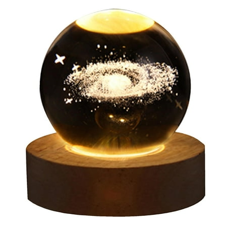 

AIXING Crystal Ball Lamp | Cool LED Nightlight with Wooden Base | 3D Warm Lights Christmas Day Gifts Ideas for Boyfriends Husband Him