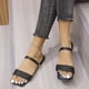 thumbnail image 5 of Zapatos de mujer de verano, elegantes tacones planos, informales, de Color sólido, sandalias sin cordones, zapatillas de ratán tejidas con punta cuadrada Wmkox8yii  hj789, 5 of 6