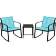 thumbnail image 7 of Lacoo 3 Pieces Outdoor Rocking Chair Furniture Sets Modern Patio Furniture Set Rocking Wicker Bistro Sets Cushioned PE Rattan Chairs Conversation Sets with Glass Coffee Table,Blue, 7 of 7