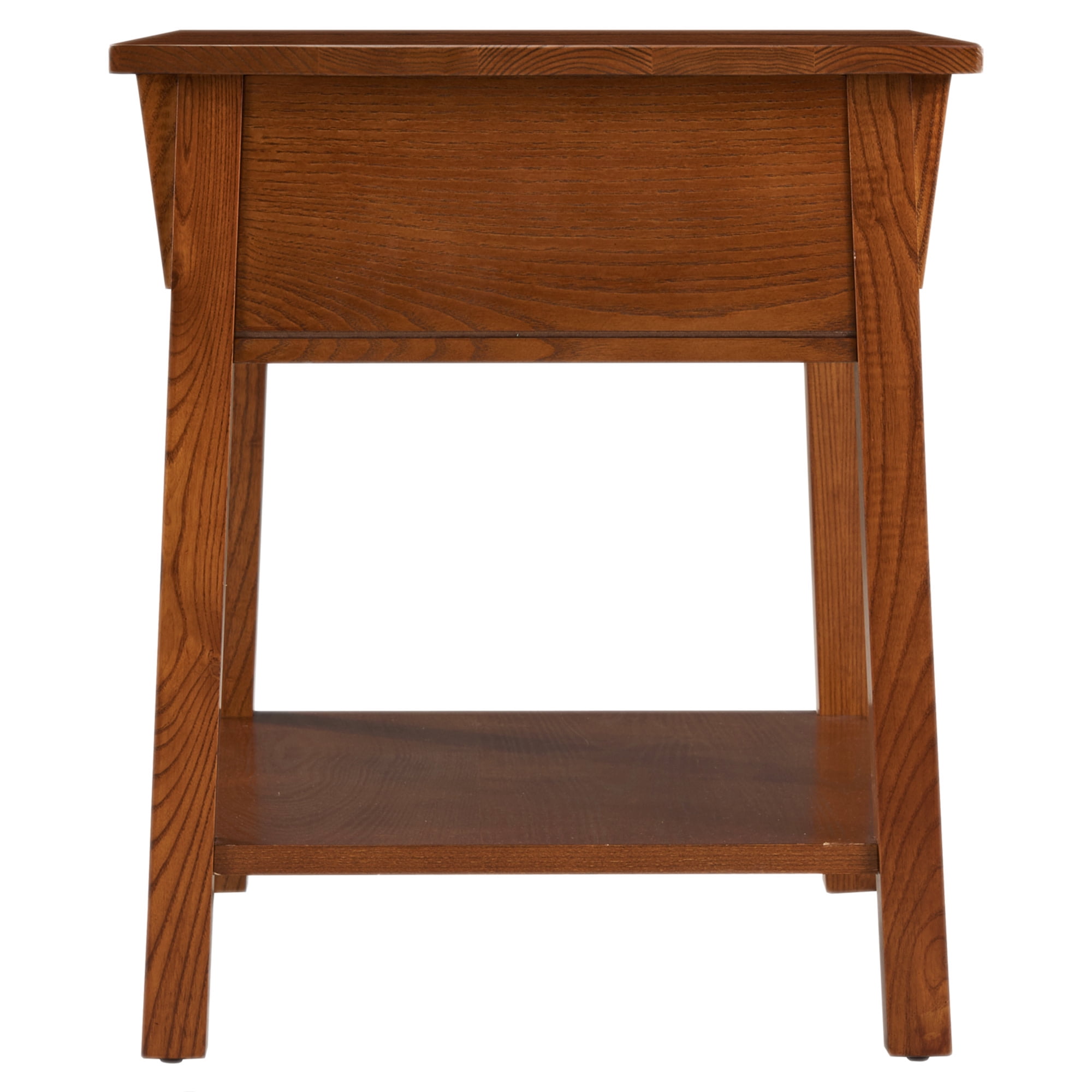 Leick Home Solid Wood Mission End Table with Locking Secret Compartment, Russet Finish
