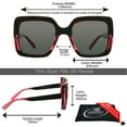 thumbnail image 2 of proSPORT Polarized Sunglass Women Anti-Glare Square Oversized Cat Eye Classic Frame, 2 of 6