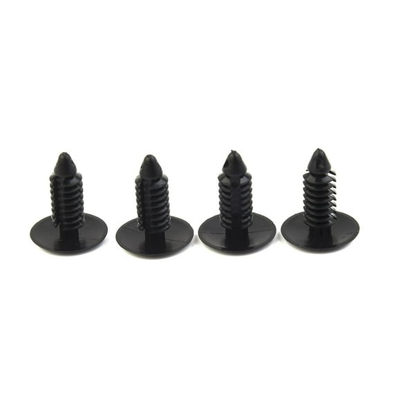 Black 7Mm Hole Set Of 4 Bumper Plugs Clip for Front License Plate Holes Cover