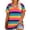 E3969-Rainbow Stripe, variant on Plus Size Tops 3X Summer Tie Dye Womens Shirts Purple V Neck Fashion Short Sleeve Tee Loose Fit Tunics Spring Blouses Casual Pullover 3XL 22W 24W