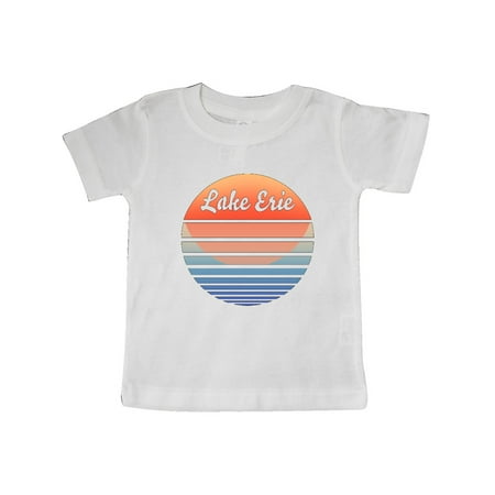 

Inktastic Lake Erie Retro Sunset Gift Baby Boy or Baby Girl T-Shirt