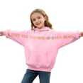 thumbnail image 6 of Boys Girls Letter Graphic Pink Hoodie Pullover Long Sleeve Soft Warm Sweatshirt for School Daily Wear Fall Winter 2T, 6 of 6