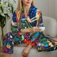 thumbnail image 6 of Sigee Colorful Floral Forest Fairy for Women’s Pajama Sets Long-Sleeved Pjs Sets for Women 2 piece Sleepwear-Small, 6 of 7