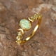 thumbnail image 5 of Oval White Opal Moon Ring Retro Luz Anillo Estilo Zirconia Ring, 5 of 5
