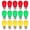 Red/Green/Yellow, variant on Leadleds 15 Pack S14 LED String Light Bulbs, Shatterproof Vintage Edison Style, 1 Watt (11W Equivalent), 2700K Warm White, Waterproof, E26 Base for Outdoor/Indoor Use