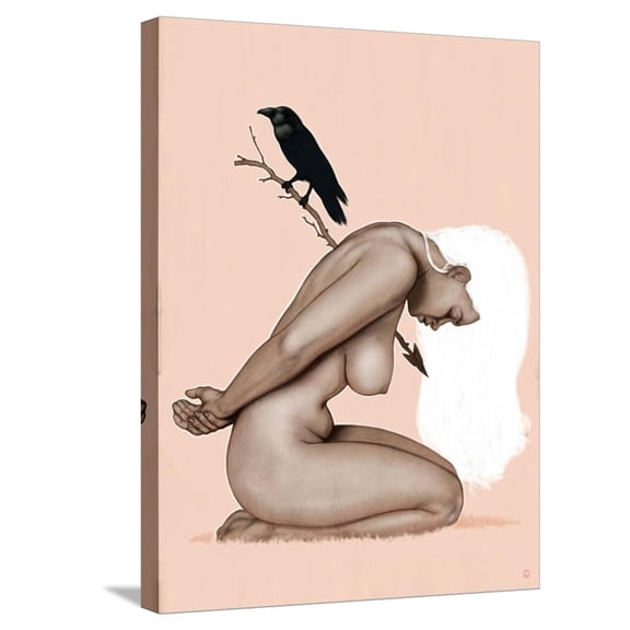 Art.com Crow and Arrow Stretched Canvas Print Wall Art by Alexander Grahovsky, 18" x 24"