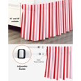thumbnail image 3 of Red Pink Stripe Wrap Around Bed Skirts for California King Bed 16" Drop,Bed Skirt with Adjustable Elastic Belt Dust Ruffle Bed Valance for Bedroom Geometric White Vertical Striped Bed Frame Cover, 3 of 7