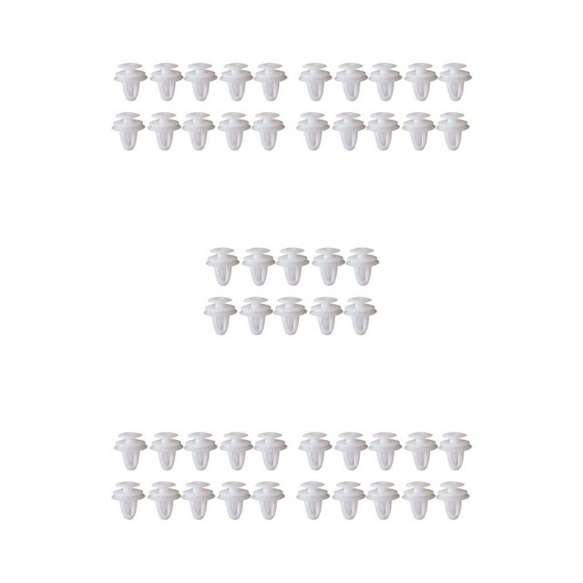 relayinert 50 Pieces Door Panel Fastener Car Interior Trim Wear-resistant Fixed Clips Set Rivet for Buckle Small Flexible Push Retainer White 5Set