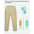 thumbnail image 3 of Little Donkey Andy Men's Quick Dry Capri Pants, Stretch Lightweight Summer Crop Pants Below Knee for Hiking, Jogging (Khaki 3XL), 3 of 7